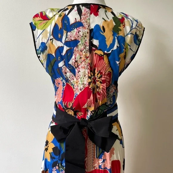 SFIZIO Colorful Floral Maxi Dress Size L Tall Sleeveless - Picture 6 of 10